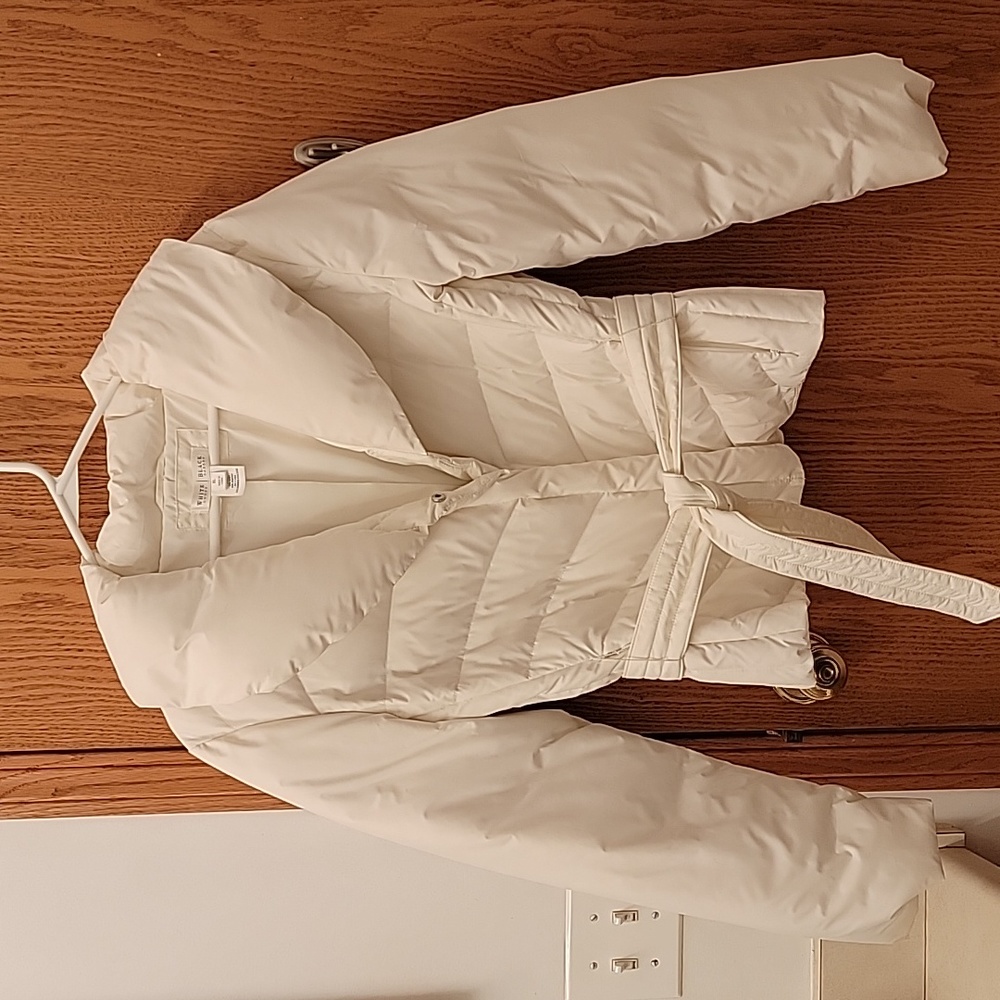 White House Black Market White XL down jacket